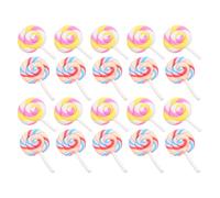 ifundom 20pcs Resin Rainbow Lollipop Models with Vivid Design, Lightweight and Sturdy Miniature Candy Decorations for Birthday and Holiday DIY Crafts