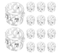 ifundom 20Pcs Silver Rhinestone Hair Jewelry Beads and Metal Braid Clips Hollow Ventilated Dreadlock for Women and Braiding Hair Accessories