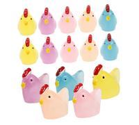 ifundom 20pcs Tiny Chicken Glow in The Dark Mini Resin Chick Miniature Easter Chicks Figures Miniature Hens Figurines for Craft, Garden Decor, Home Decorations