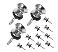 ifundom 20sets Guitar Strap Buttons Metal Buttons for Guitar Tail Pin Rubber Washer for Acoustic Bass