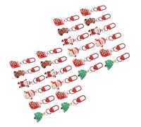 ifundom 24PCS Christmas Keychains Set Cute Snowman Reindeer Santa Claus Tree Gingerbread Man Cartoon Keyrings for Xmas Party Favors and DIY Holiday Decorations
