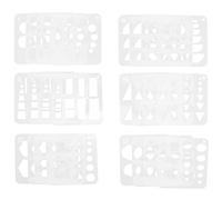 ifundom 24pcs Geometric Shape Drawing Stencils Set Circle Triangle Hexagon Ellipse Semicircle Shapes, Portable Lightweight Pet Material Drafting Tools for DIY Craft and Classroom Use