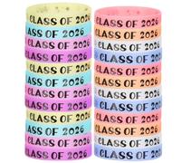 ifundom 24pcs Graduation Season Silicone Wrist Bands for Event with Glow the Dark Feature and Adjustable Fit, Colourful Graduation Bracelet Party Favors for Students and Kindergarten