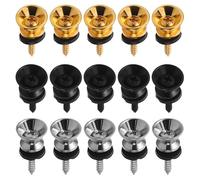 ifundom 24Pcs Metal Guitar Strap Locks with Locking Pins and Non-Slip Washers for Acoustic Electric Bass Ukulele - Secure Strap Lock Ends with Screws for Guitar Security and Parts