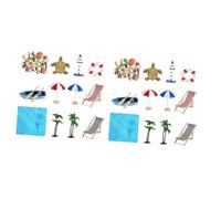 ifundom 24pcs Miniature Toys Set Summer Beach Kit Nautical Decorations for Dollhouse The Boat Miniature for Boys and Girls Collectors