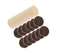 ifundom 24pcs Wooden Backgammon and Checkers Pieces Lightweight Round Chess Game Accessories for Board Game Replacement and Learning Portable and Sturdy Wood Material