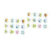 ifundom 24pieces Boy Girl Milestone Stickers Cartoon Animal Month Decals for Photo Decor Newborn Memory Keepsakes for Monthly Growth Tracking
