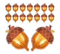 ifundom 25pcs Aluminum Foil Pine Cone Balloons 42x64cm for Thanksgiving Fall Party Decorations Harvest Autumn Themed Inflatable Foil Balloons for Holiday Celebration