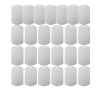 ifundom 25pcs Blank Aluminum Dog Tags Silver 50x30mm Cattle Ear Tags Metal Pet Name for Dogs and Cattle