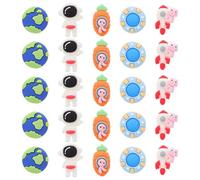 ifundom 25pcs Resin Flatback Charms Set for Hair Accessories DIY, Cute Cartoon Cat, Rabbit, Astronaut, Rocket and UFO Design, Craft Charms Kit for Creative Hair Clip Decoration
