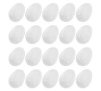 ifundom 25pcs White Plastic Fake Bird Eggs for Parrots Artificial Nest Props Stable Reusable Faux Hatching Eggs for Bird Accessories and Management