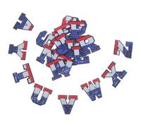 ifundom 26pcs Patriotic Iron on Letter Patches with Sequin Polyester Material, No Sewing Required and Easy to Attach for DIY Travel, Clothing, Hats, and Bags