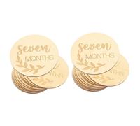 ifundom 28pcs Wooden Growth Cards Cartoon Development Discs Photo Props for Newborns Progress Wood Cards Boy Girl