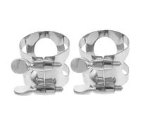 ifundom 2pcs Alto Sax Ligature Clamp Metal Sax Head Clip Saxophone Mouthpiece Accessories