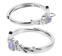 ifundom 2pcs Angel and Devil Matching Couple Rings Sterling Adjustable Finger Rings for Women Cute Couple Jewelry for Valentine Day