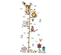 ifundom 2pcs Animal Growth Chart Wall Decal Nursery Height Measurement Sticker Cartoon Zoo Animals for Boys and Girls Decor Easy to Install Fun and Amusing Design