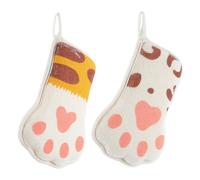 ifundom 2pcs Baby Bath Towels with Cartoon Paw Design, Cotton Exfoliating and Massage Shower Scrubber for Toddlers and Babies, Soft and Gentle for Bathing