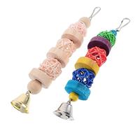 ifundom 2Pcs Bird for Parrots Durable Biting with Hook Design Safe Molar Chewing for Caged Birds Hanging Pendants for Physical Activity Random Color
