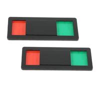 ifundom 2pcs Black Sliding Door Sign for Office Bathroom Toilet, Privacy Vacant Occupied Status Indicator, 6x15cm Rectangle Hanging Sign for Meeting Room and Restroom Use