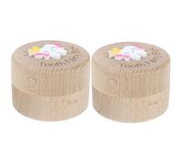 ifundom 2pcs Box Wood Tooth Keepsake Box Fairy Holder Cute Storage for Childhood Memory Boys and Girls Fairy Scenario
