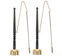 ifundom 2pcs Buddhist Yin Qing Bell Vintage Hand Ring Musical Instrument Buddhist Supply for Meditation