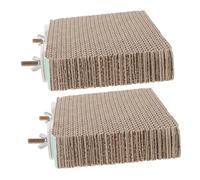 ifundom 2pcs Cardboard Bird Perch Platform for Parrots and Pets Impact-resistant Stand for Cage Gaps Easy Installation Entertainment and Exercise Perch for Cockatiels and Parakeets