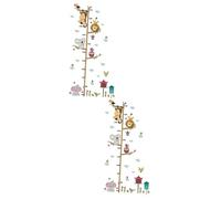 ifundom 2pcs Cartoon Zoo Animals Height Measure Wall Stickers Boys and Girls Decorations Boy Girl's Growth Chart Easy Peel Stick Decals