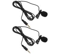 ifundom 2pcs Clip on Lapel Microphone for Live Streaming and Online Courses, High Sensitivity Lavalier Mic with 4-pole 3.5mm Plug, Lightweight Aps and Copper Material, Compatible