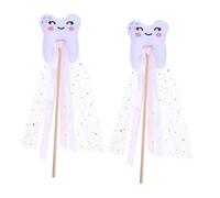 ifundom 2pcs Colorful Tooth Fairy Wand Performance Props Party Dress Up Accessory Unique Tooth Shape for Festivals and Plays