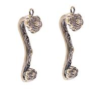 ifundom 2pcs Copper Ruyi Keychain Pendant Set, Chinese Feng Shui DIY Jewelry Accessories, Vintage Brass Keyring for Crafts and Home Decoration