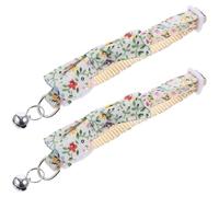ifundom 2pcs Cute Adjustable Cat Collars with Bell and Bow Tie, Comfortable Polyester-cotton Nylon Pet Collar Decor for Christmas Parties and Holidays