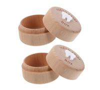 ifundom 2pcs Cute Tooth Keepsake Box for Kids Sturdy Wooden Lost Teeth Storage with Delicate Carving for Christmas Shower Parties