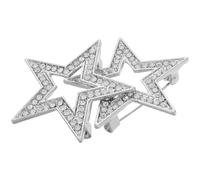 ifundom 2pcs Delicate Pentacle Brooch Pins for Clothes Decor, Silver Alloy Pins Easy to Clip and Decorate Scarves, for Christmas and Mother's Day Accessories
