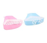 ifundom 2pcs Detachable Cat Litter Box Plastic with Anti-leak Design and Filtering Base for Guinea Pig and Hamster Small Animal Potty