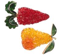 ifundom 2pcs Diamond-encrusted Carrot Brooch Cute Veggie Pin Rhinestone Brooch for Wedding Clothes Scarf Hat Jacket Backpack Jeans Decor