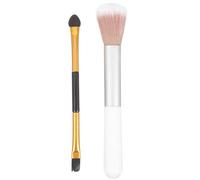 ifundom 2pcs Double-ended Makeup Brush Highlighter Brush Stylish Plastic Wool Material Easy to Put in Bag Create Looks Makeup for Women Professional Beauty Salon Store Personal Home