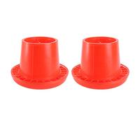 ifundom 2PCS Durable Orange Plastic Chick Feeding Bucket Multi Purpose Poultry Food Container for Chicks Chickens and Quail Splash and Wear Resistant Design