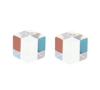 ifundom 2pcs Educational Optical Crystal Prisms Cube for Physics Experiments and Learning Glass Prism for Classroom Demonstrations and Photography