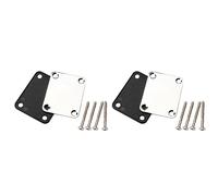 ifundom 2pcs Electric Guitar Neck Plate Metal Bass Neck Plate with Mounting Screws Advanced Screws Easy Install