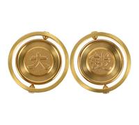 ifundom 2pcs Elegant Brass Fidget Coin Spinning for Stress Relief Relaxation and Office Use Lightweight Financial Symbol Desktop Accessory for Women and Men