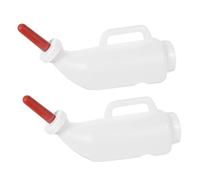 ifundom 2pcs Farm Livestock Feeding Bottles with Reusable Silicone Nipples and Handles Capacity Calf and Lamb Milk Bottles for Smooth Leak Feeding Goats and Cows