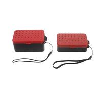 ifundom 2Pcs Fishing Live Bait Box Set - Portable Handheld Double Layer Ventilated Plastic Worm Storage Containers - Small Medium Bait Storage for Outdoor Fishing Tackle