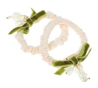 ifundom 2pcs Flower Hair Ties for Women with Strong Flexibility, Plastic and Cloth Material, for Dating and Work, Stylish and Elastic Hair Bands to Fix A Ponytail
