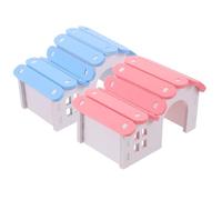 ifundom 2Pcs Hamster Hideout Nest Small Animal Sleeping Chamber for Guinea Pigs and Dwarf Hamsters, Colorful Pink and Blue Cage Accessories Habitat Hideaway House
