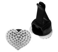 ifundom 2pcs Heart-shaped Rhinestone Car Vent Clips PP Air Freshener Clips with Easy Installation Decorative Car Vent Accessories for Auto Interior Charm and Style