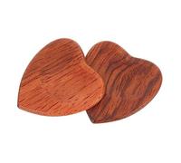 ifundom 2pcs Heart-shaped Solid Wood Guitar Picks for Electric and Folk Guitars Sturdy Wooden Plectrums Unique Design