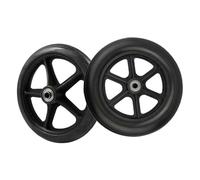 ifundom 2pcs Heavy Duty 8-inch Front Wheel Replacement for Wheelchair, Solid Tire Multipurpose Wheelchair Accessory, Black Wide Front Caster Wheel for Elderly Walker