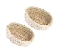 ifundom 2pcs Household Pigeon Nests Egg Nests Breeding Coffee Corn Husk Rustic Style Hideaway for Pigeons Providing A Natural Breeding Environment