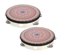 ifundom 2pcs Interactive Hand Drum for Adults Boys and Girls Tambourine Performance Percussion Instrument Comfortable Grip Suitable for Parties Dance and Team Collaboration