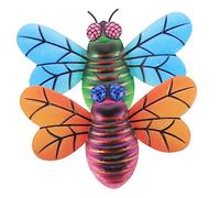 ifundom 2Pcs Iron Bees Wall Art Hanging Decor Colorful Metal Garden Sculpture for Use Durable Craft Ornament with Easy Installation and Orange Bee Decorations
